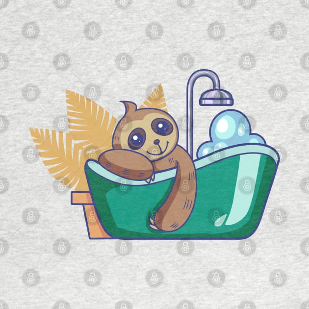 Sloth takes bath in the bathtub by Modern Medieval Design